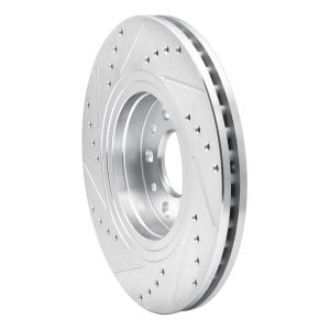 Ford Five Hundred Brake Rotor (1) - Front Right - R1 Concepts - Drilled & Slotted - Silver - `05-`09